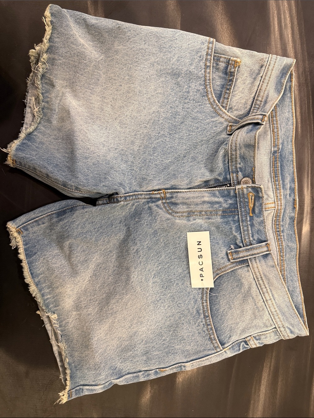 PacSun John Galt Light Blue Denim Frayed Hem Shorts